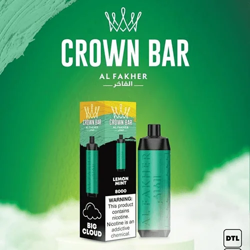 crown bar alfakher lemon mint 8000 puffs.webp crown bar alfakher lemon mint 8000 puffs.webp