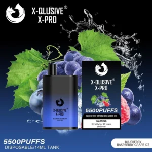x qlusive x pro blueberry raspberry grape – 5500 puffs 1.webp