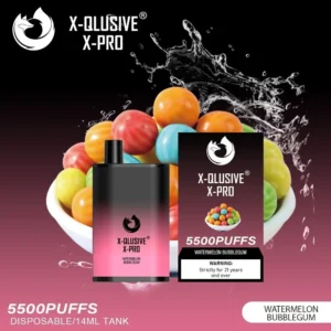 x qlusive x pro watermelon bubblegum – 5500 puffs.webp