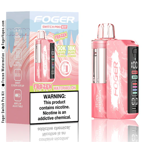 frozen watermelon foger switch pro 30k puffs disposable kit box.webp frozen watermelon foger switch pro 30k puffs disposable kit box.webp