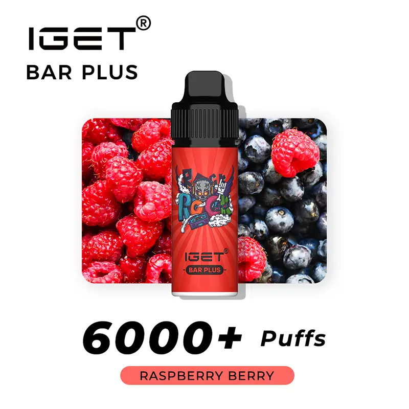 raspberry berry iget bar plus vape kit 1.webp